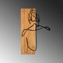 Wallity MA-295 Accesorio de Pared de Madera y Metal Nogal y Negro